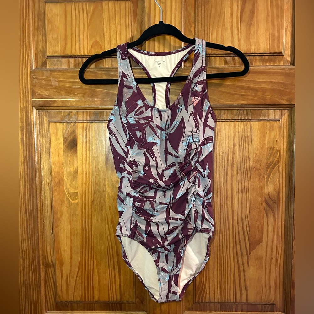 Garnet Hill Gathered Active One Piece Swimsuit